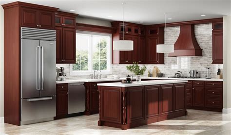 cherry kitchen cabinets and stainless steel shelves|cherry wood kitchen cabinet ideas.